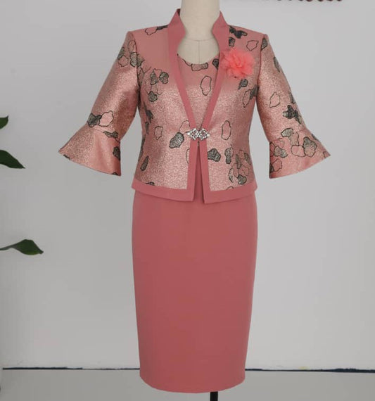 2 Piece Suit + Dress With Rose