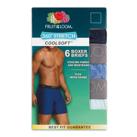 Men’s Fruit Of The Loom Boxer Breifs Cool Soft