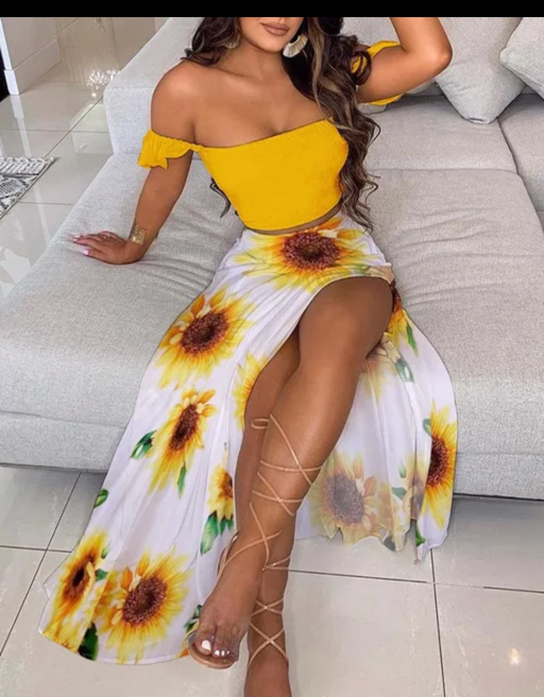 2 Piece Women’s Skirt + Crop Top