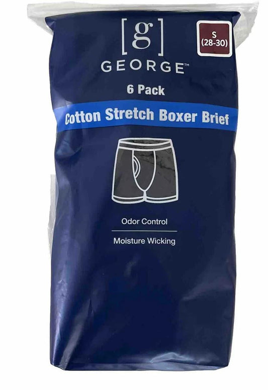 6 Pack Men’s George Cotton Stretched Boxer Briefs