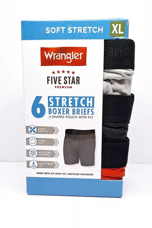 Men’s/Boys Wrangler 6 Strech Boxer Briefs