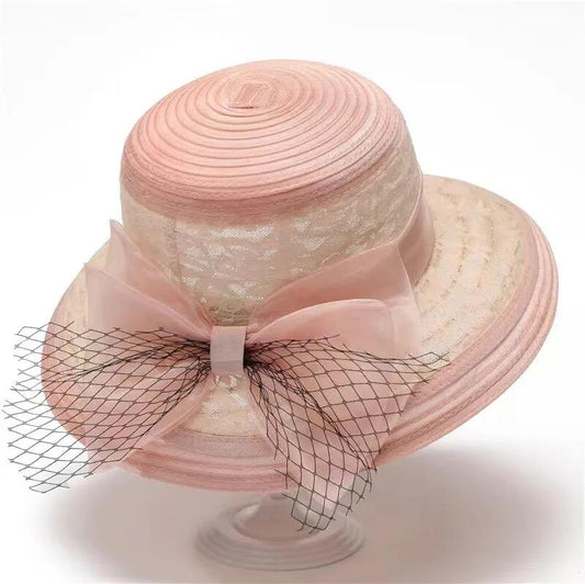 Derby Hat Straw Lace Bucket Hat(Women’s/Girls)